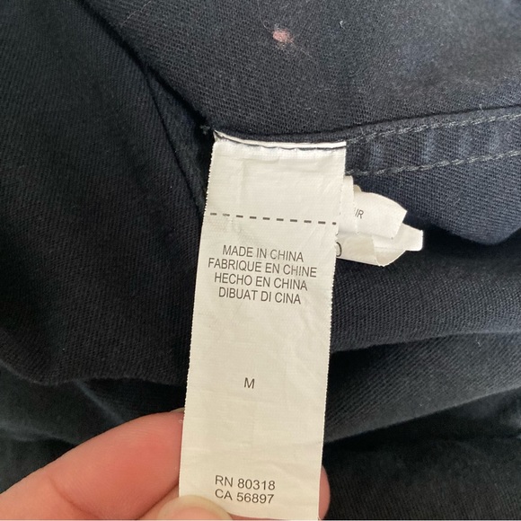 Lucky Brand M Medium Navy Blue Denim Jacket Pockets Button Zip Distressed Faded - Picture 8 of 9